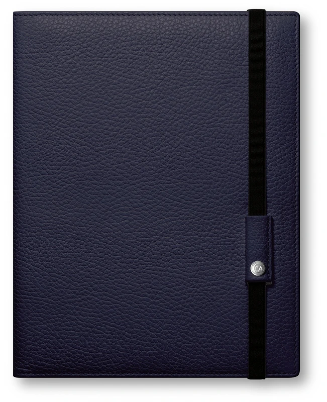 Caran d'Ache A5 Leman Leather Writing Pad - Blue