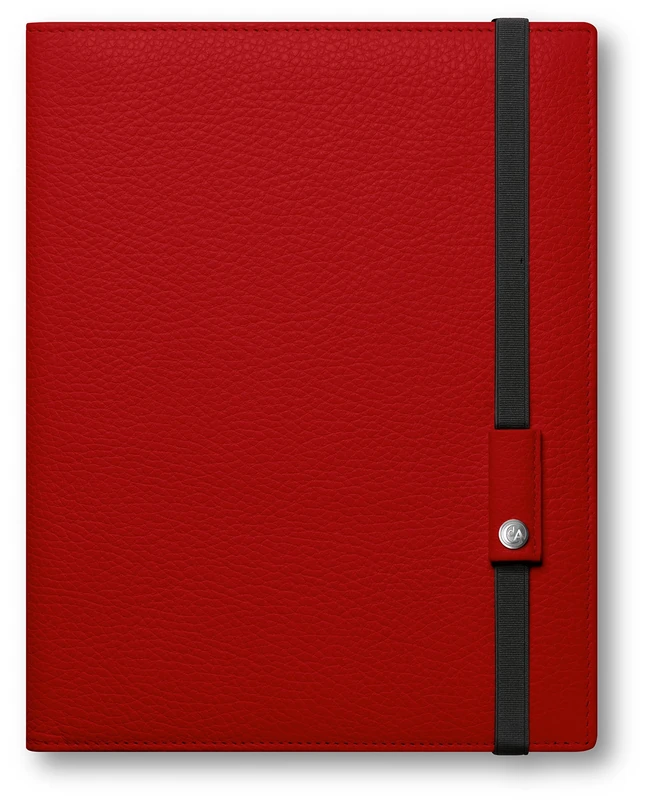 Caran d'Ache A5 Leman Leather Writing Pad - Red