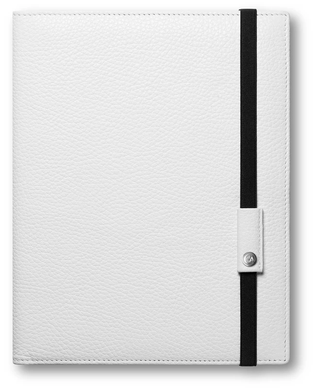 Caran d'Ache A5 Leman Leather Writing Pad - White