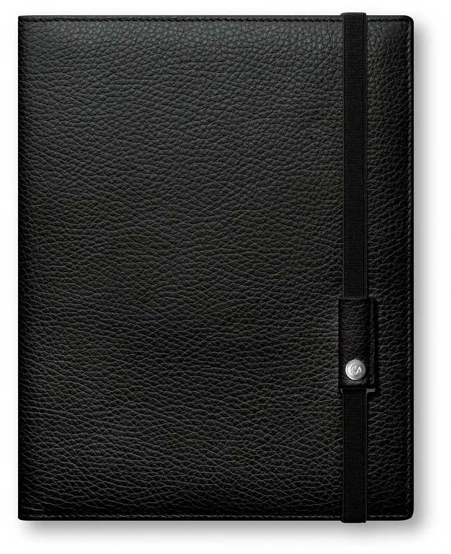 Caran d'Ache A5 Leman Leather Writing Pad - Black