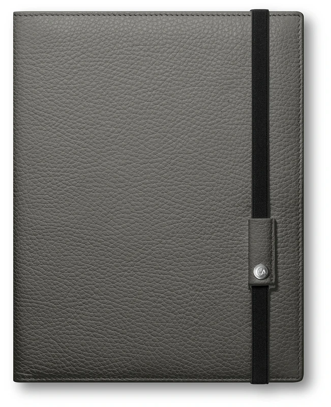 Caran d'Ache A5 Leman Leather Writing Pad - Grey