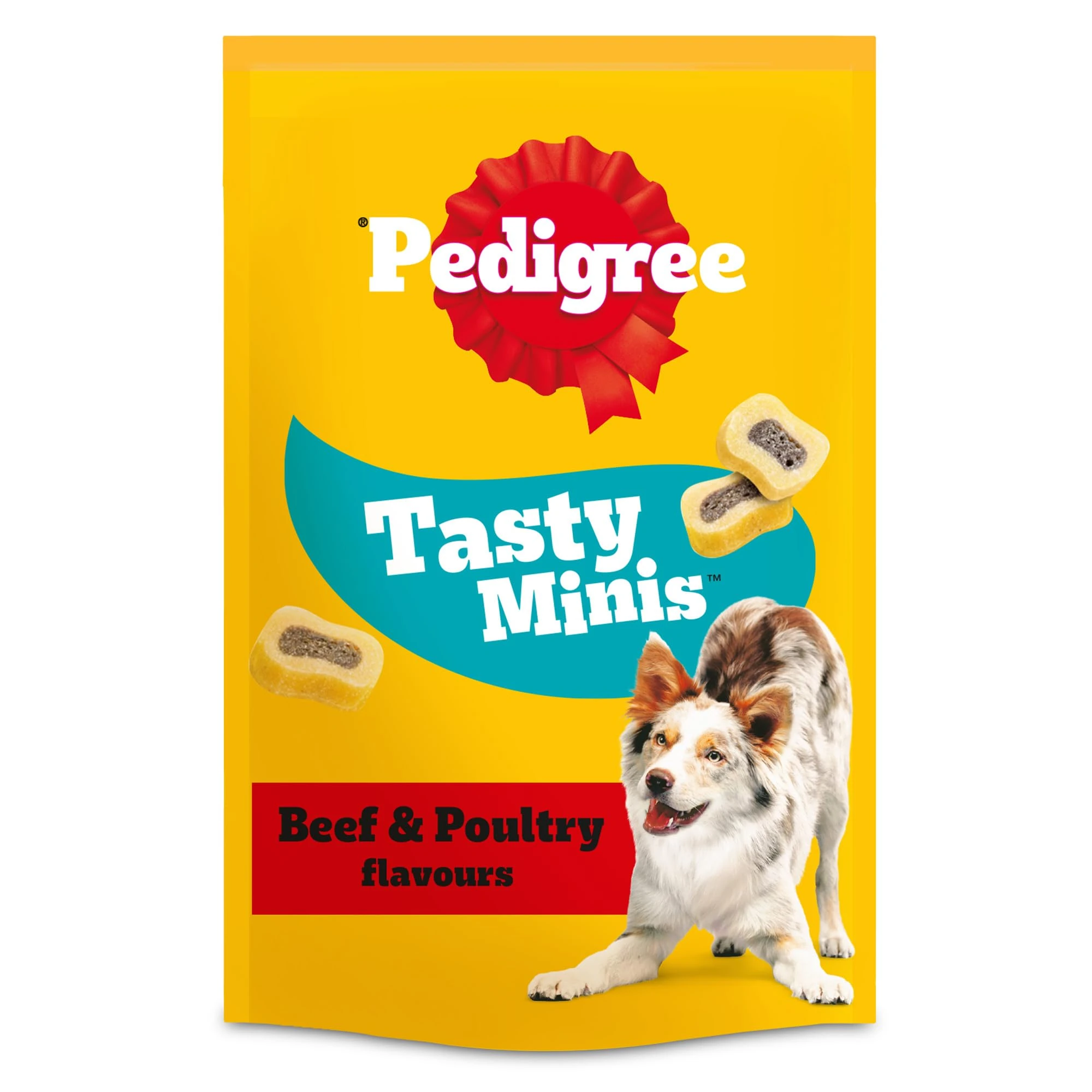 PEDIGREE TASTY MINIS Adult Dog Treats Beef & Poultry Chewy Slices 155g - Pack of 8