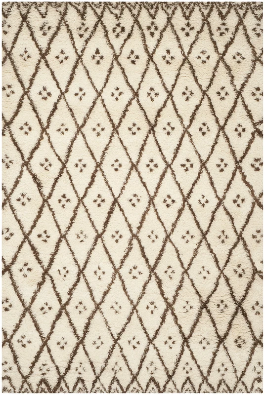 Safavieh Tessa Textured Rug, Hand Tufted New Zealand Wool Blend Carpet in White / Gold, 182 X 274 cm