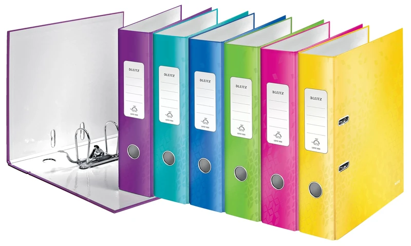 Leitz Lever Arch File, Assorted, A4, 80 mm spine width, WOW Range, 10051099