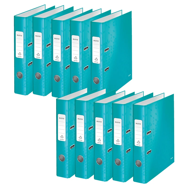 Leitz Wow 1006 A4 50 mm Lever Arch File - Ice Blue, Pack of 10