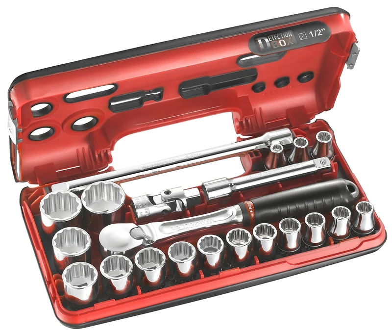 Facom Détection Box SLDBOX112.PG Ratchet Spanner Set 1/2 Inches 21 Pieces