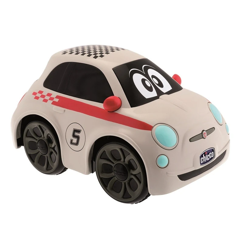 Chicco,7275000000 Fiat 500 Sport Remote Control Car for Kids, Radio Controlled Car with Intuitive Steering Wheel, RC Car with Sounds and Horn, White - Kids Toys Ages 2-6