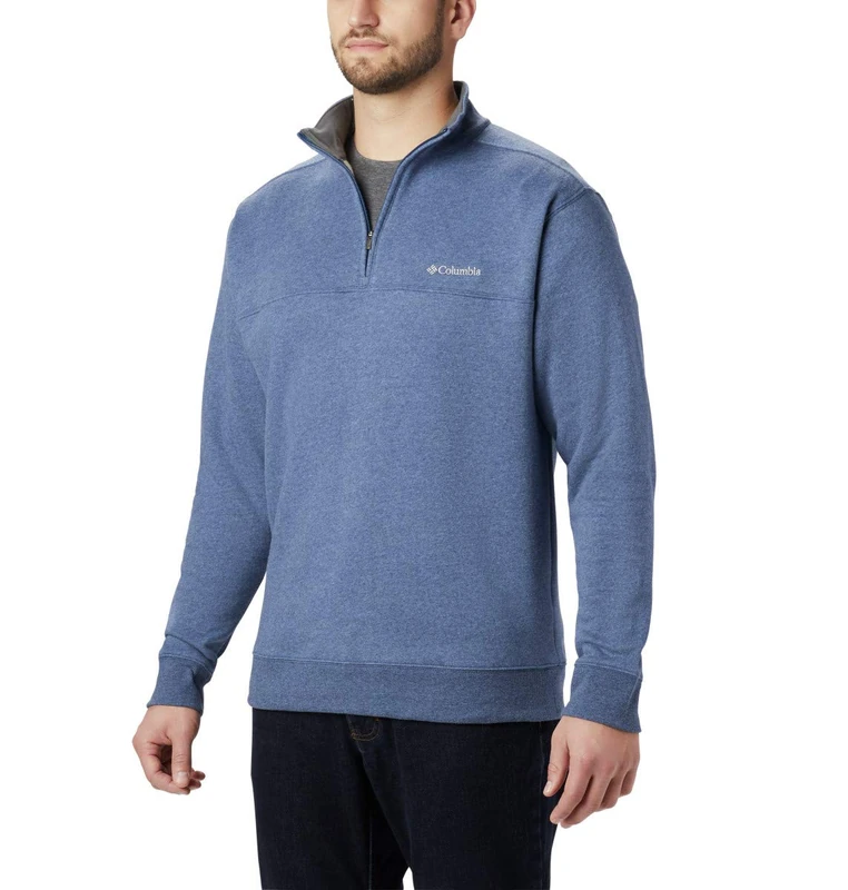 Columbia Men's Hart Mountain II Half Zip Hiking Shirt, Carbon/Heather, Large