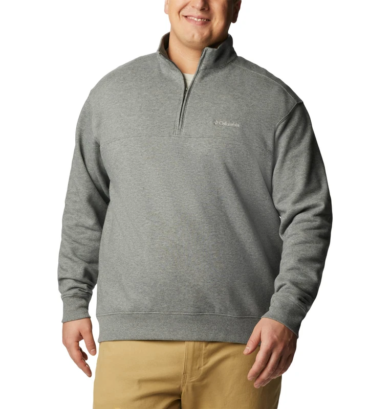Columbia Men's Hart Mountain Ii Half Zip Hiking Shirt, Charcoal Heather, XXL Tall