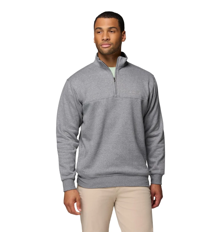 Columbia Men's Hart Mountain II Half Zip Hiking Shirt, Charcoal Heather, 4X Tall