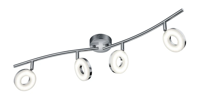 Trio Rennes Spotlight with 4 Lights, Metal, Chrome/White