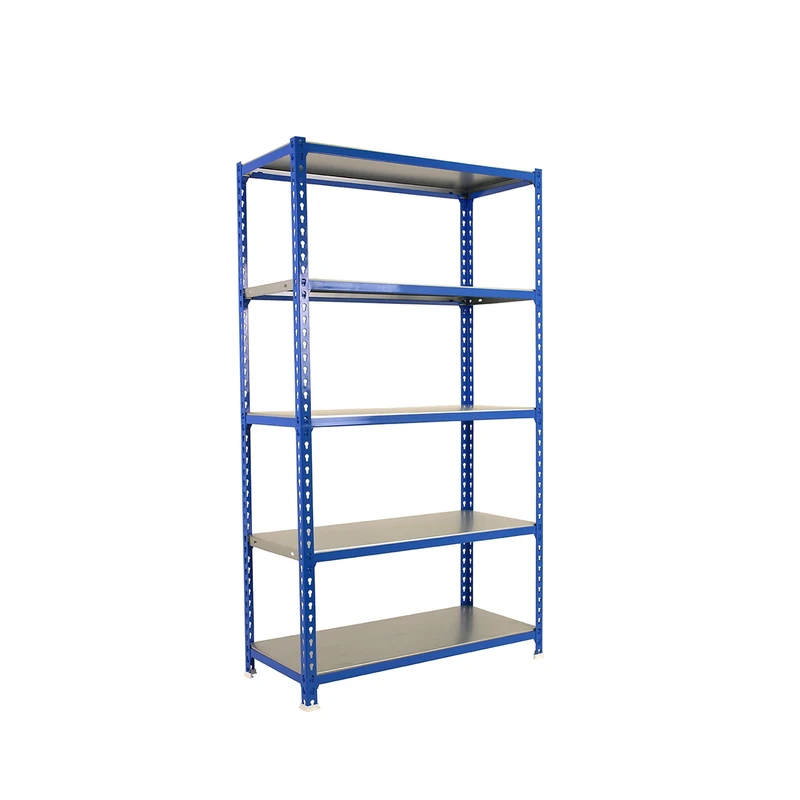 Simon Rack Garage Shelving Units 1800x800x400 mm, 5 Tier Steel Rack, 180 kg per Shelf, Blue/Galvanised - Simonclick