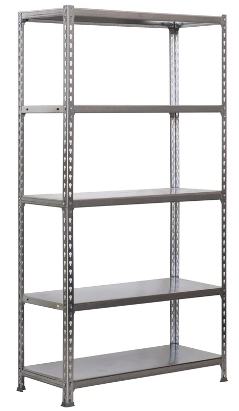 Simon Rack Garage Shelving Units 2000x1000x500 mm, 5 Tier Steel Rack, 180 kg per Shelf, Galvanised - Simonclick