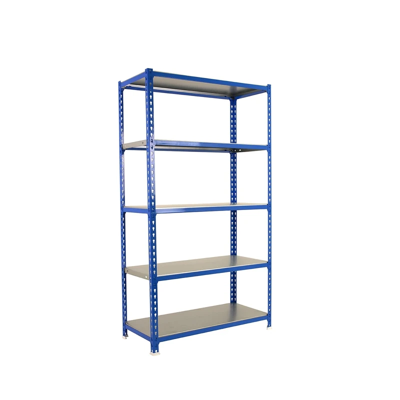 Simon Rack Garage Shelving Units 1800x900x300 mm, 5 Tier Steel Rack, 180 kg per Shelf, Blue/Galvanised - Simonclick