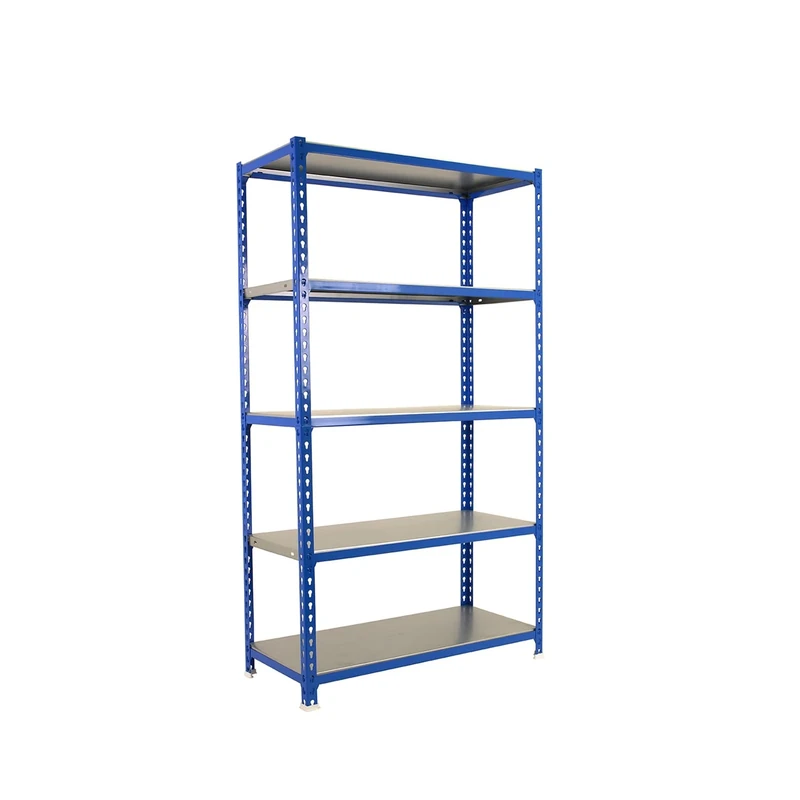 Simon Rack Garage Shelving Units 2000x1000x500 mm, 5 Tier Steel Rack, 180 kg per Shelf, Blue/Galvanised - Simonclick