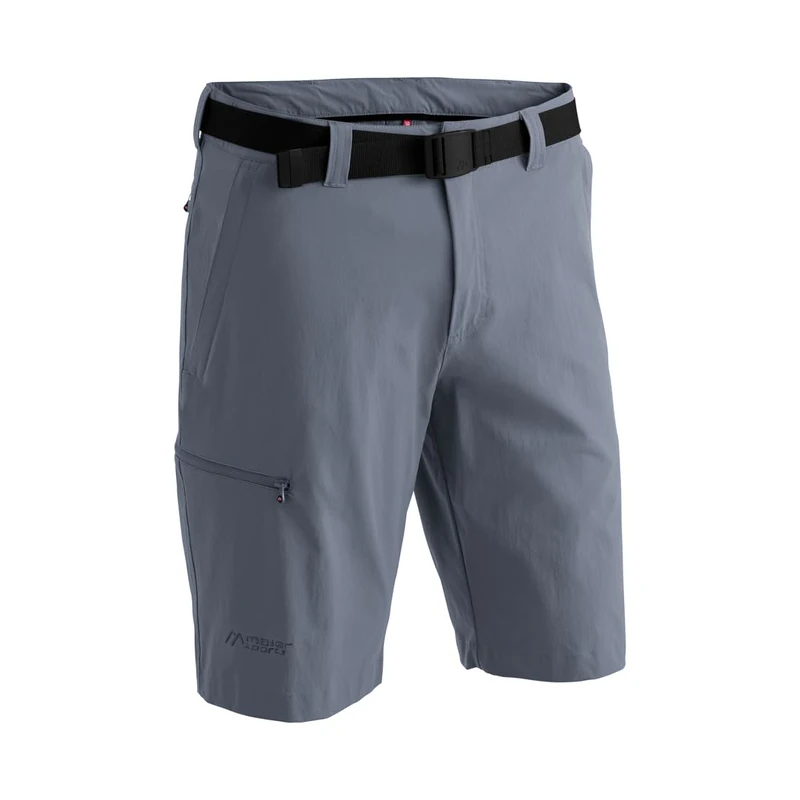 maier sports Men's Huang Hiking Trousers, Outdoor Shorts with Integrated Belt, Trekking Pants Graphite