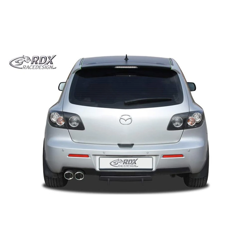 RDX Racedesign Rear bumper skirt 'Diffusor U-Diff' compatible with Mazda 3 (BK) FL 2006-2009 (PU)