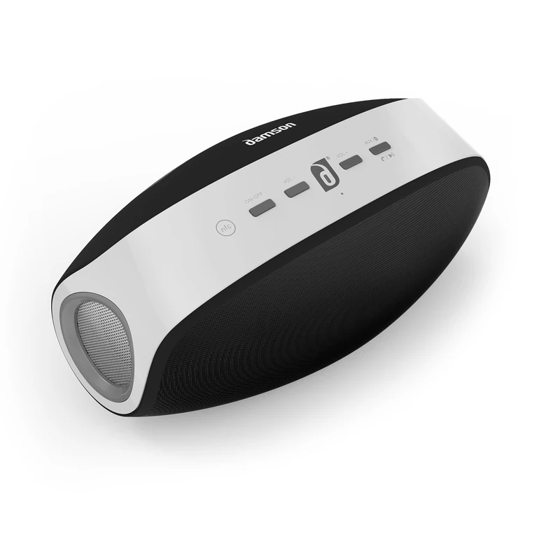 Damson Vulcan Portable Wireless Bluetooth Speaker with Solid Bass in White and Black - Image 1