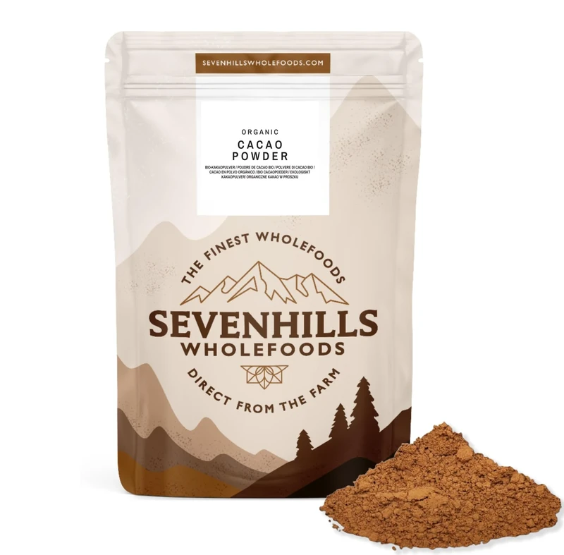 Sevenhills Wholefoods Organic Cacao/Cocoa Powder 1kg | Natural Source of Potassium & Manganese | Pure & Vegan for Hot Chocolate, Smoothies & Baking | Unsweetened & Non-Alkalised | GMO Free