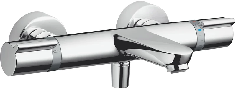 hansgrohe Versostat² - thermostat exposed, bathroom tap with safety stop at 40 °C, thermostat , mixer tap for 1 function, silver, 15348000