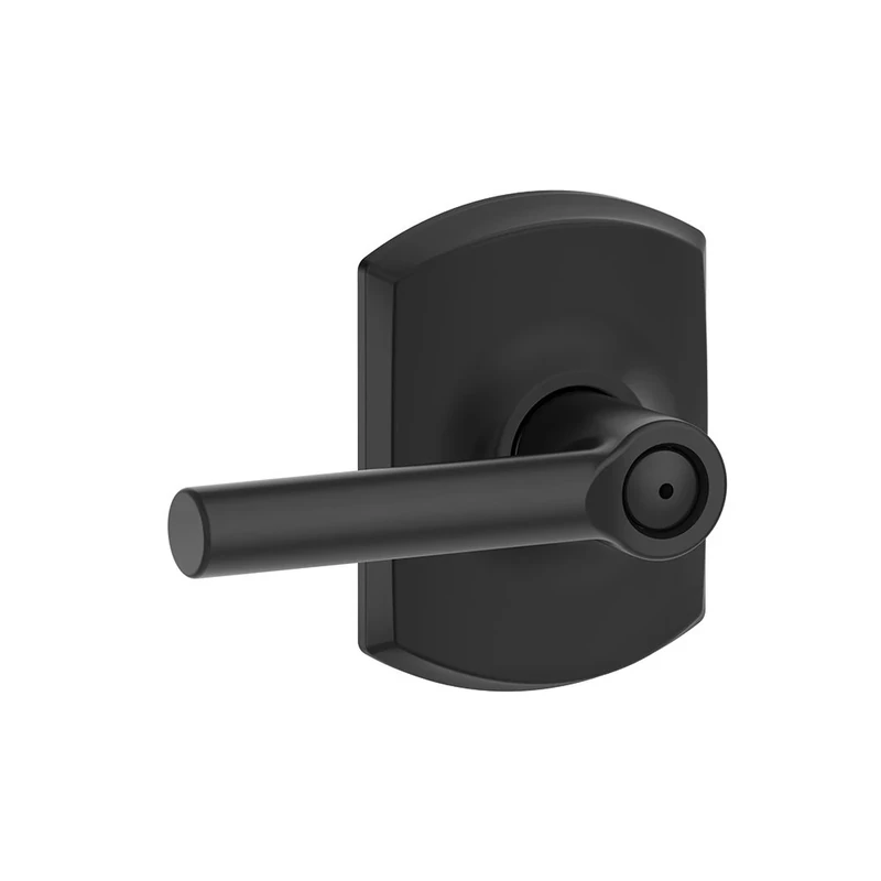Schlage F40 BRW 622 GRW Greenwich Collection Broadway Privacy Lock Lever, Matte Black