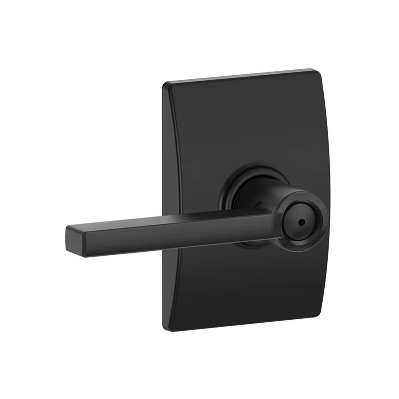 Schlage F40 LAT 622 CEN Century Collection Latitude Privacy Lock Lever, Matte Black