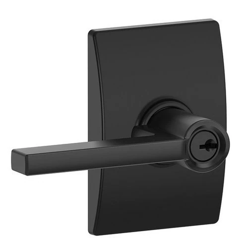 Schlage F51A LAT 622 CEN Century Collection Latitude Entrance Lock Lever, Matte Black