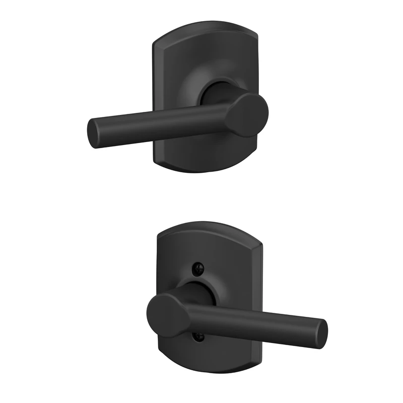 Schlage F10 BRW 622 GRW Greenwich Collection Broadway Passage Lock Lever, Matte Black