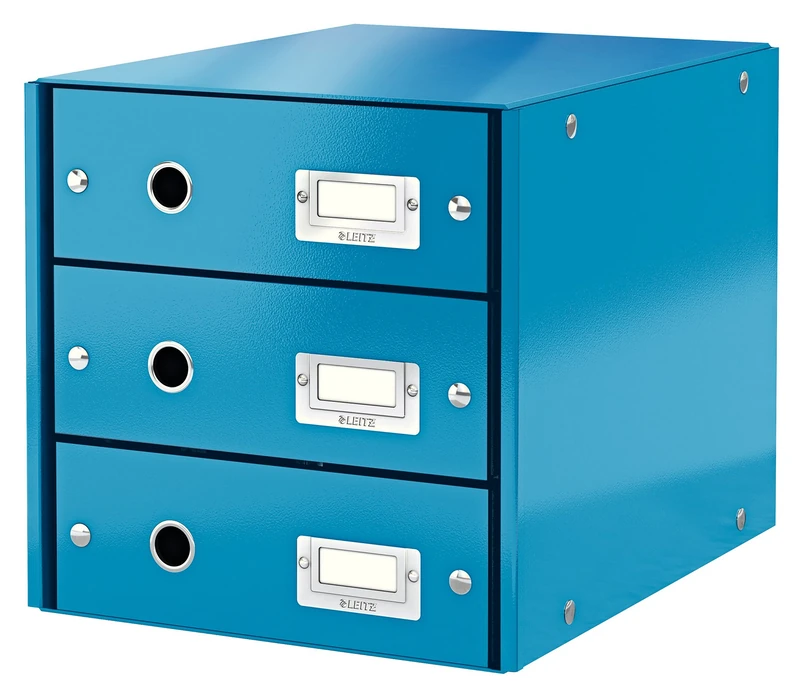 Leitz Drawer Cabinet, 3 Drawers, A4, Click and Store Range 60480036 - Blue