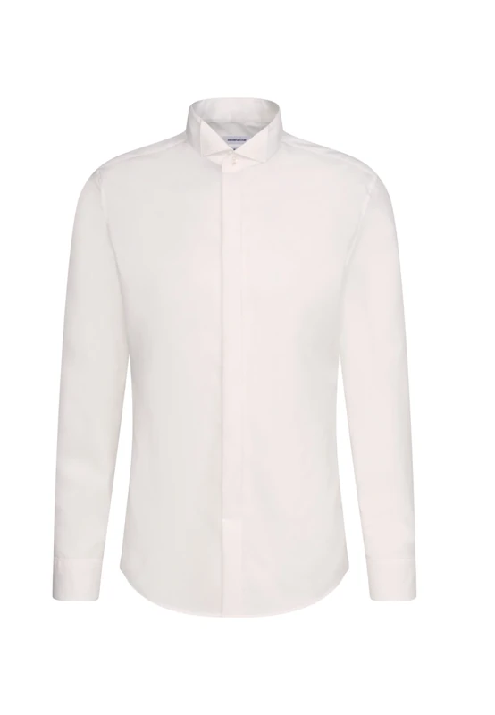 Seidensticker men's business shirt - shaped fit - non-iron - flap collar - long sleeves - turn-up cuffs - 100% cotton