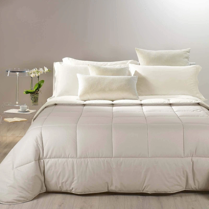 Caleffi - Two-Colour Quilt Plain Single Sand