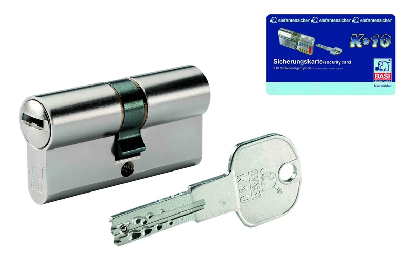 Base Locking Systems K10 Double Cylinder 35/60 mm Inklusive 3 Keys and Security Card, 4902-3560m - Image 1