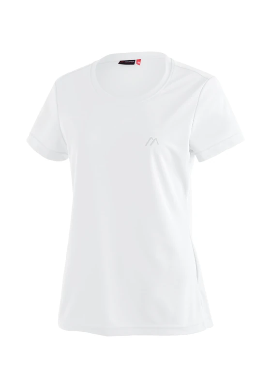 maier sports Waltraud, Women's T-Shirt, Functional Shirt with Round Neck for Hiking and Leisure, Dryprotec Technology, Breathable, NFC chip for Easy Recycling White