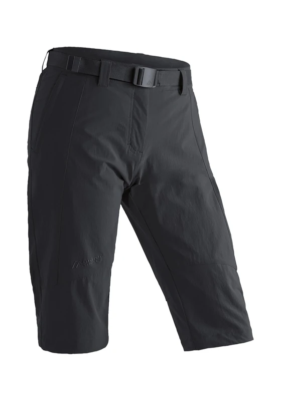 maier sports Kluane, Women's Short Hiking Trousers, Water-Repellent Outdoor Trousers for Trekking and Hiking, PFC-Free, mSTRETCH pro 4 & dryprotec Black