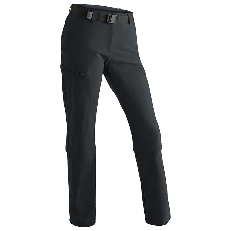 maier sports Arolla, Women's Hiking Trousers, Water-Repellent Outdoor Trousers for Trekking and Hiking, Handy Zip-Off Function, PFC-Free, mSTRETCH pro 4 & dryprotec Black