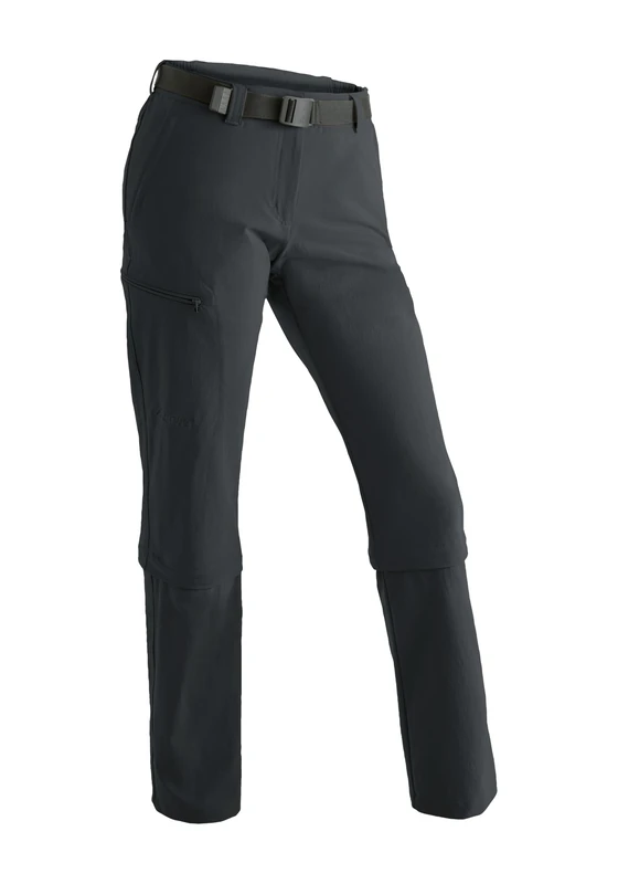maier sports Arolla, Women's Hiking Trousers, Water-Repellent Outdoor Trousers for Trekking and Hiking, Handy Zip-Off Function, PFC-Free, mSTRETCH pro 4 & dryprotec Black