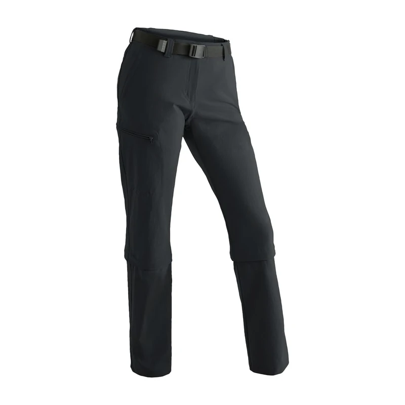 maier sports Women's Arolla Functional Outdoor Capri Zip Stretch Pants - Black, Size 48