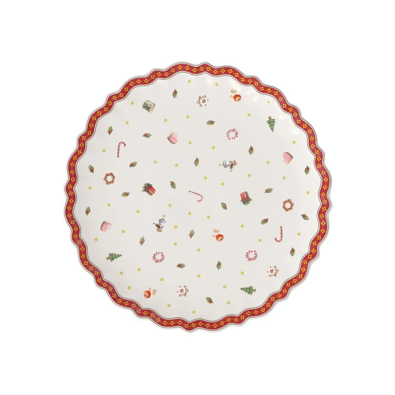 Villeroy & Boch Toy's Delight Footed Cake Plate, Porcelain, White/Colourful, Round