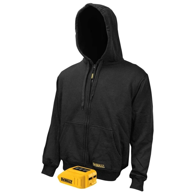 DEWALT Unisex Adult Industrial Safety Heated Hoodie, Black, XX-Large