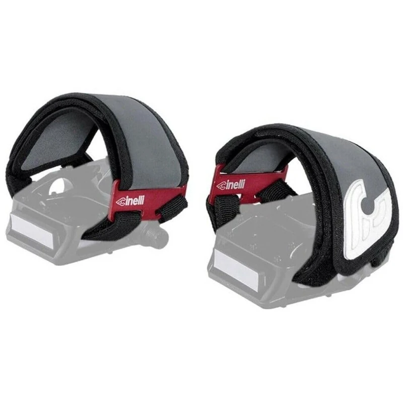 Cinelli Kinks Pedal Straps, One Size, Black and Fully Reflective - Image 1
