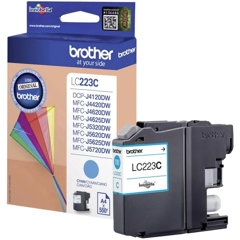 Brother LC-223C Inkjet Cartridge, Cyan, Single Pack, High Yield, Includes 1 x Inkjet Cartridge, Brother Genuine Supplies