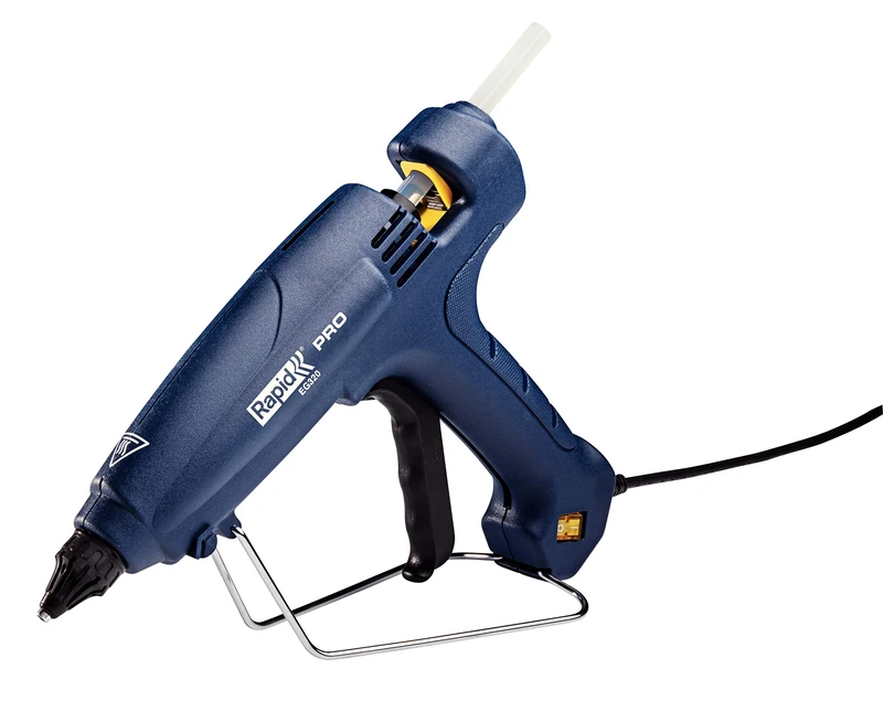 Rapid Hot Glue Gun EG320, 11-12mm Industrial Glue Gun for Installation, 1000 g/hr Output, 195 °C Self-Regulated Temperature Control, Exchangeable Nozzle, 1.75m Cord (5000326)