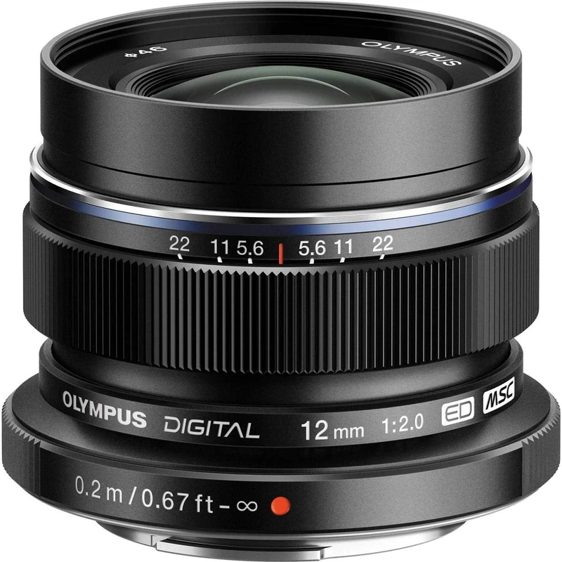 Olympus M. Zuiko Digital ED 12mm f/2.0 Lens for Micro 4/3 Cameras (Black)