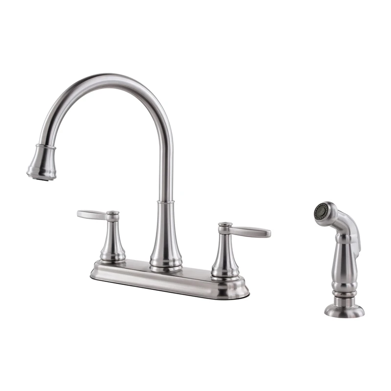 Pfister Glenfield Stainless Steel 2 Handle Faucet with Sidespray