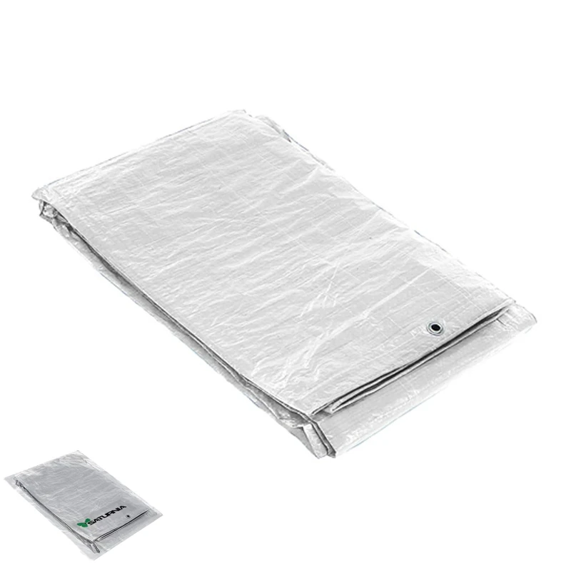 Saturnia 15070060 - White Tarpaulin with Metallic Eyelets (6 x 12m) - Image 1