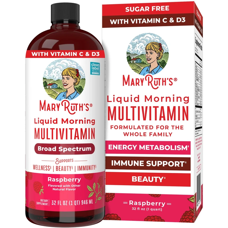 MaryRuth Organics Multivitamin Essentials+ - Vegan Raspberry 946ml