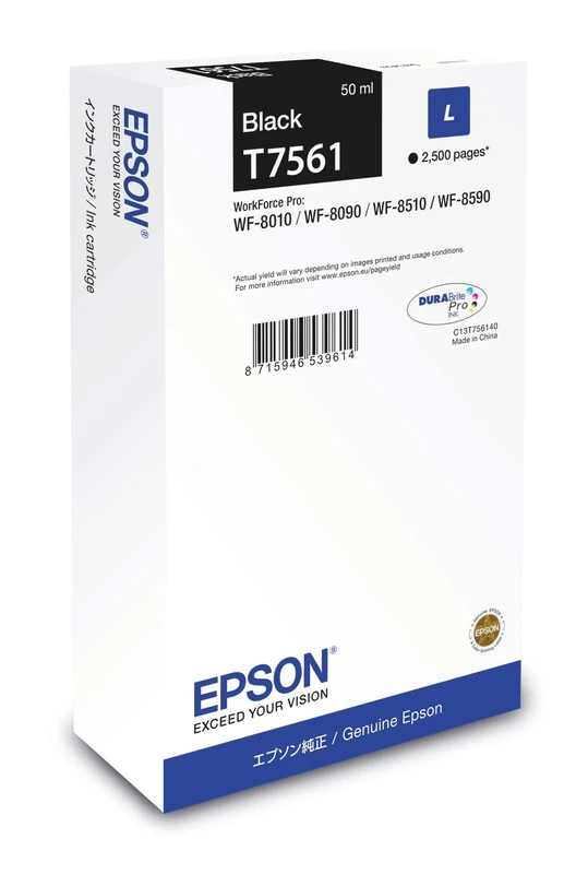 Epson T7561 Black Genuine, Ink Cartridge DuraBrite Ultra