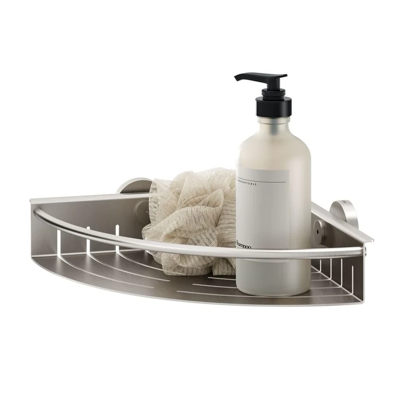 Tiger Boston Corner Shower Basket Large, Stainless Steel Brushed, 24.7 x 6 x 24.7 cm