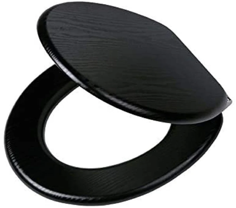 Tiger Blackwash Toilet Seat, MDF, Black, 37.5 x 5.5 x 43 cm