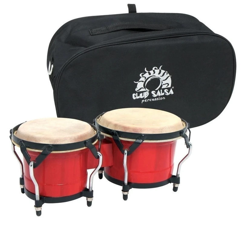 PURE GEWA CLUB SALSA F826006 6.5 and 7.5-Inch Bongo with Bag - Wine Red